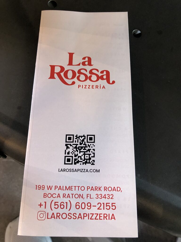 La Rossa Pizzeria in Boca Raton, FL Menu